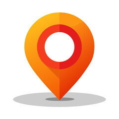 Glowing Location Pin With Shadow Vector