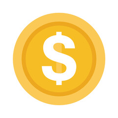 Fototapeta premium Gold Coin With Dollar Symbol Icon