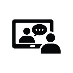Online Meeting Icon Virtual Communication Video Call and Digital Connection
