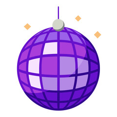 Purple Disco Ball With Reflections Vector