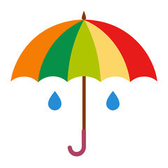 Umbrella With Rain Drops Icon Art