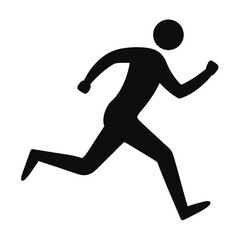 Running Person Silhouette Clipart Design