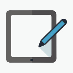 Tablet With Stylus Pen Icon Vector
