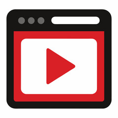 Video Player Interface Icon Vector