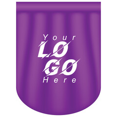 Purple promotional banner template with space for logo placement.