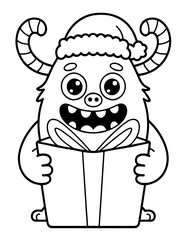 Cute Christmas Monster Coloring Book