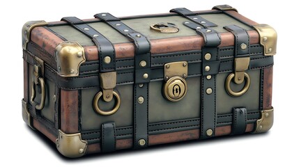 Vintage style decorative trunk with intricate details.