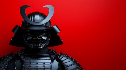 Close-up of a black samurai armor.
