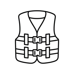 Life Vest Outline Icon for Water Safety and Boating Activities