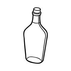 Empty glass bottle with cork stopper vector