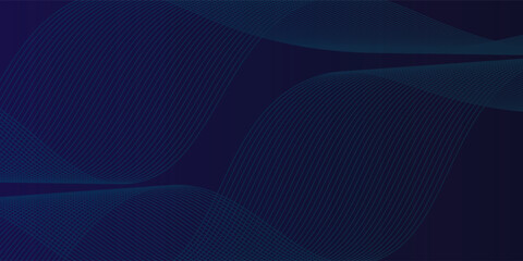Abstract glowing wave lines on dark blue background. Dynamic wave pattern. Modern flowing wavy lines. Futuristic technology concept.