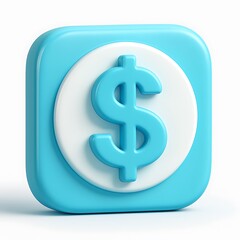Obraz premium A blue dollar sign icon for finance isolated on white background