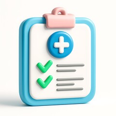 Fototapeta premium A medical clipboard with check marks isolated on white background