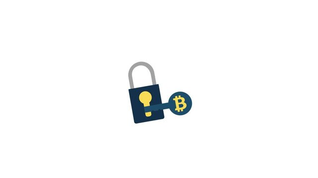 Animated Bitcoin encryption icon illustrating secure crypto transactions, blockchain protection, and digital asset safety. Ideal for cybersecurity visuals, fintech apps, crypto wallet interfaces, and 