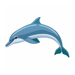 Fototapeta premium Illustration of a Dolphin Swimming in the Ocean Waters