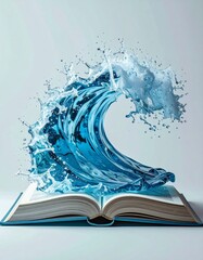 open book with water splash
