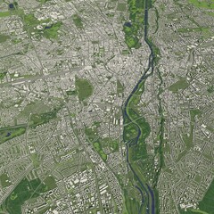 3D illustration of city and urban in Munich Germany