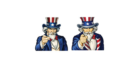 Print   Uncle Sam vector illustration with pointing hand.