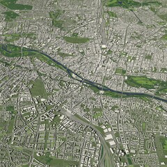 3D illustration of city and urban in Munich Germany