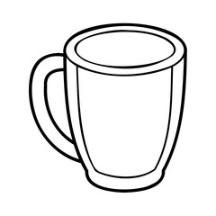 Simple black outline of a mug drinkware beverage