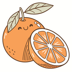 orange fruit with leaves