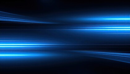 Abstract blue light streaks on dark background
