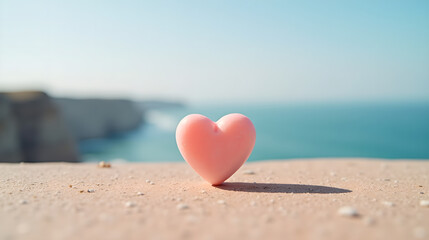 Heart Object on Sandy Beach
