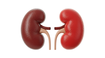 Photo of human kidneys isolated on transparent background