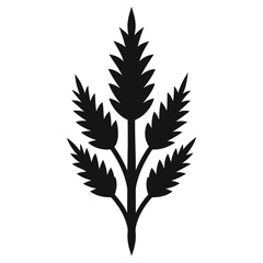 milfoil  silhouette vector on-white-background