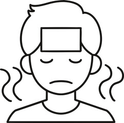 a man with a fever from a cold