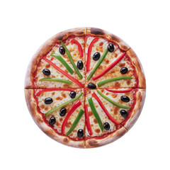 Delicious Vegetarian Pizza with Bell Peppers and Olives