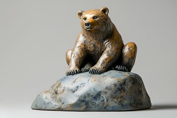 ceramic sculpture of bear cub