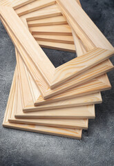 Stretching frames for stretching canvas.