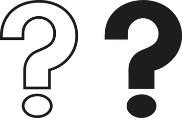 Question Mark Icon Set Silhouette Graphic Design