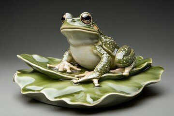 ceramic sculpture of frog