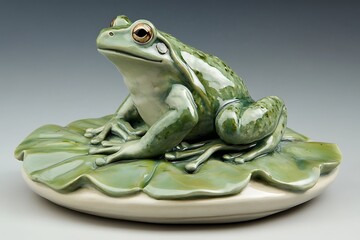 ceramic sculpture of frog