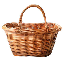 Oval woven wicker basket with handles