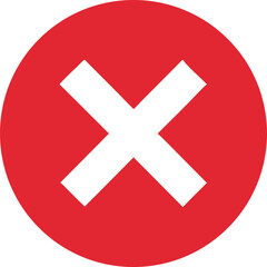 Obraz premium Red Circle Cross Wrong Incorrect Negative Symbol