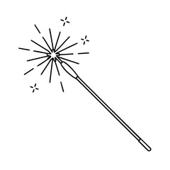 Sparkler with radiating sparks fireworks celebration