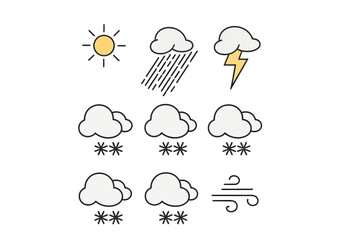 Obraz premium Weather Icon Vector Set