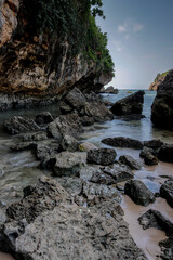 Cliff and coral landscape on the beach