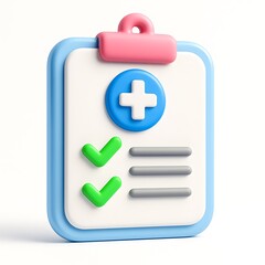 Fototapeta premium A medical clipboard with check marks isolated on white background