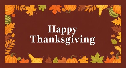 Happy Thanksgiving: Autumn Leaves & Festive Greetings