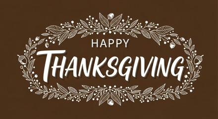 Thanksgiving Design: Elegant Typography & Fall Wreath for Autumn Celebrations