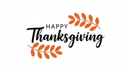 Thanksgiving Design: Elegant Fall Leaves & Script Typography