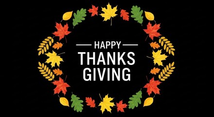 Happy Thanksgiving: A Festive Autumn Wreath Design