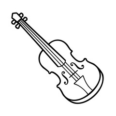 Fototapeta premium Black and white violin illustration musical instrument
