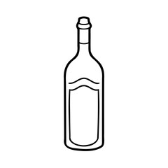 Tall glass bottle with curved label area container