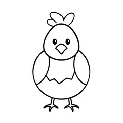 Cute chick with fluffy feathers and beak bird animal