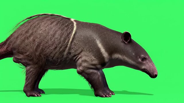 Uintatherium on Green Screen: Prehistoric Mammal Animation